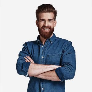 Dark blue classic long sleeves shirt